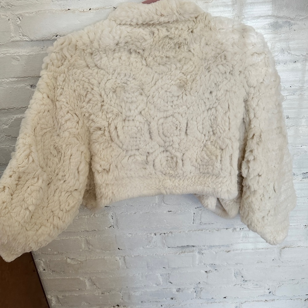 Women's Cream Teddy Jacket - Picture 3 of 8